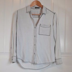 Aritzia Talula Chambray Button Down Montana Shirt Blouse XS
